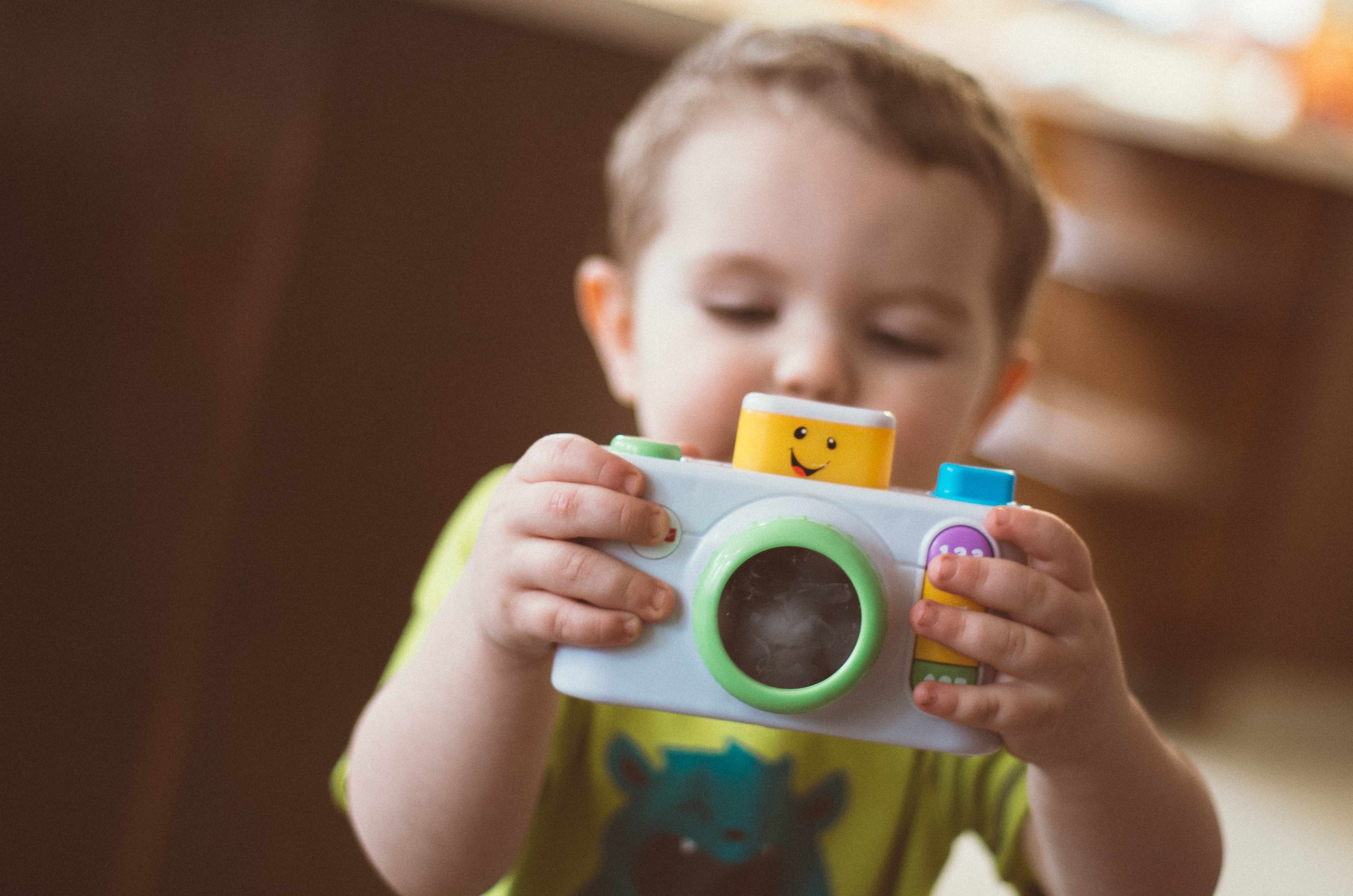 Toddler with camera